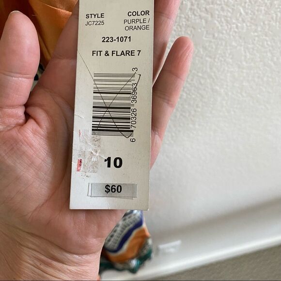 Isabel & Nina Fit & Flare Silky Dress – Blue Geometric , Size 10, NWT - Picture 4 of 9